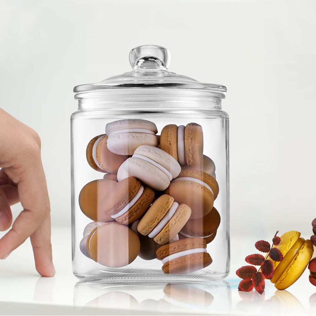 Clear Glass Storage Jar Set With Lids