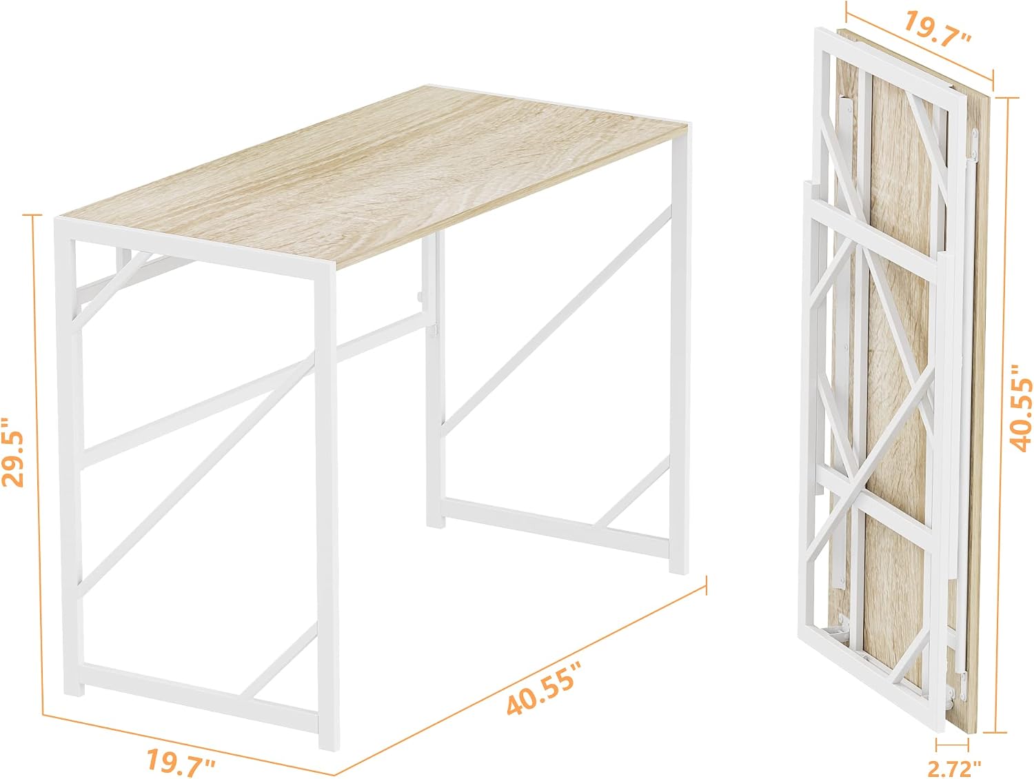 No‑Assembly Foldable Home Office Desk