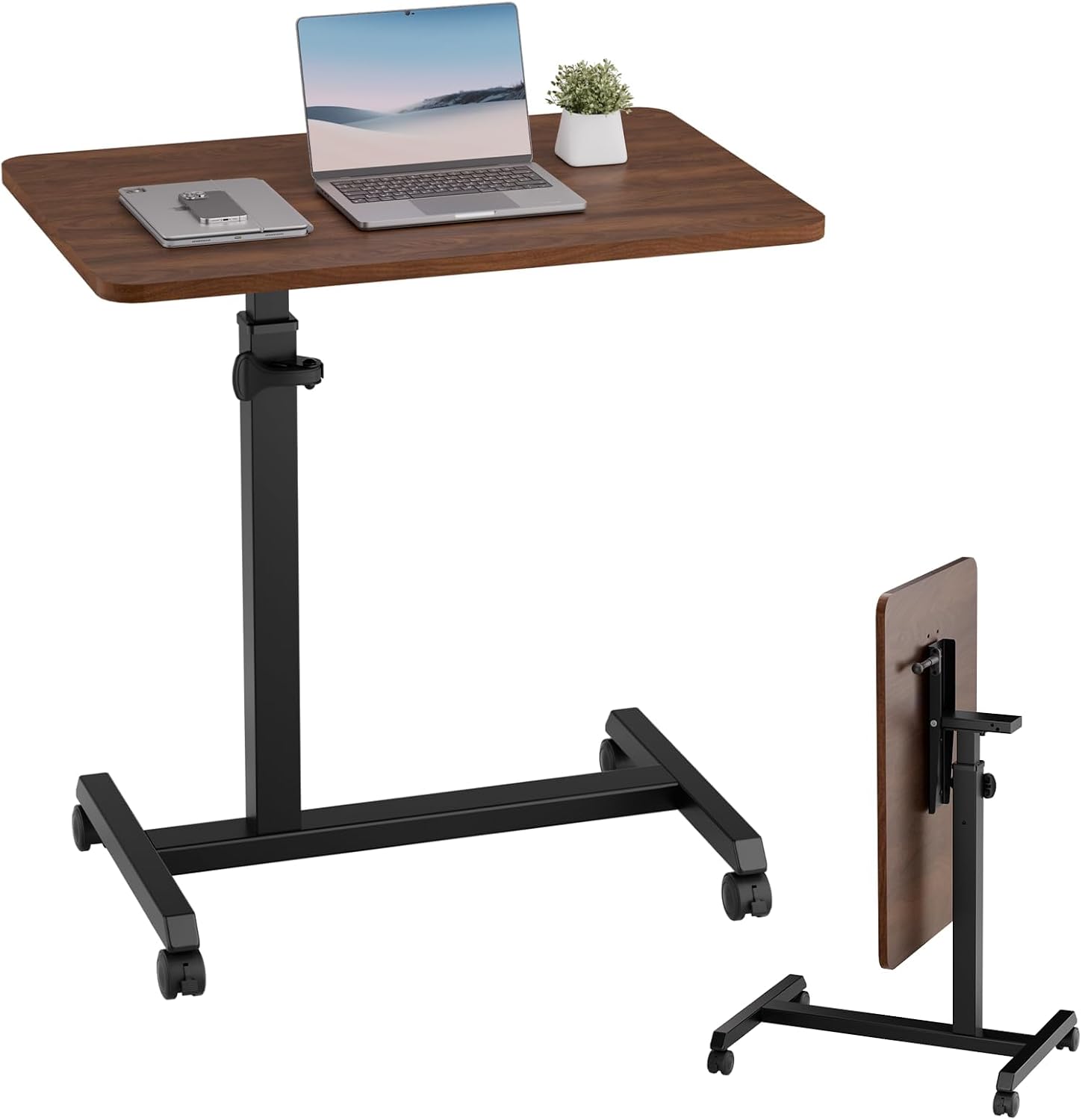 Foldable Height‑Adjustable Rolling Laptop Desk