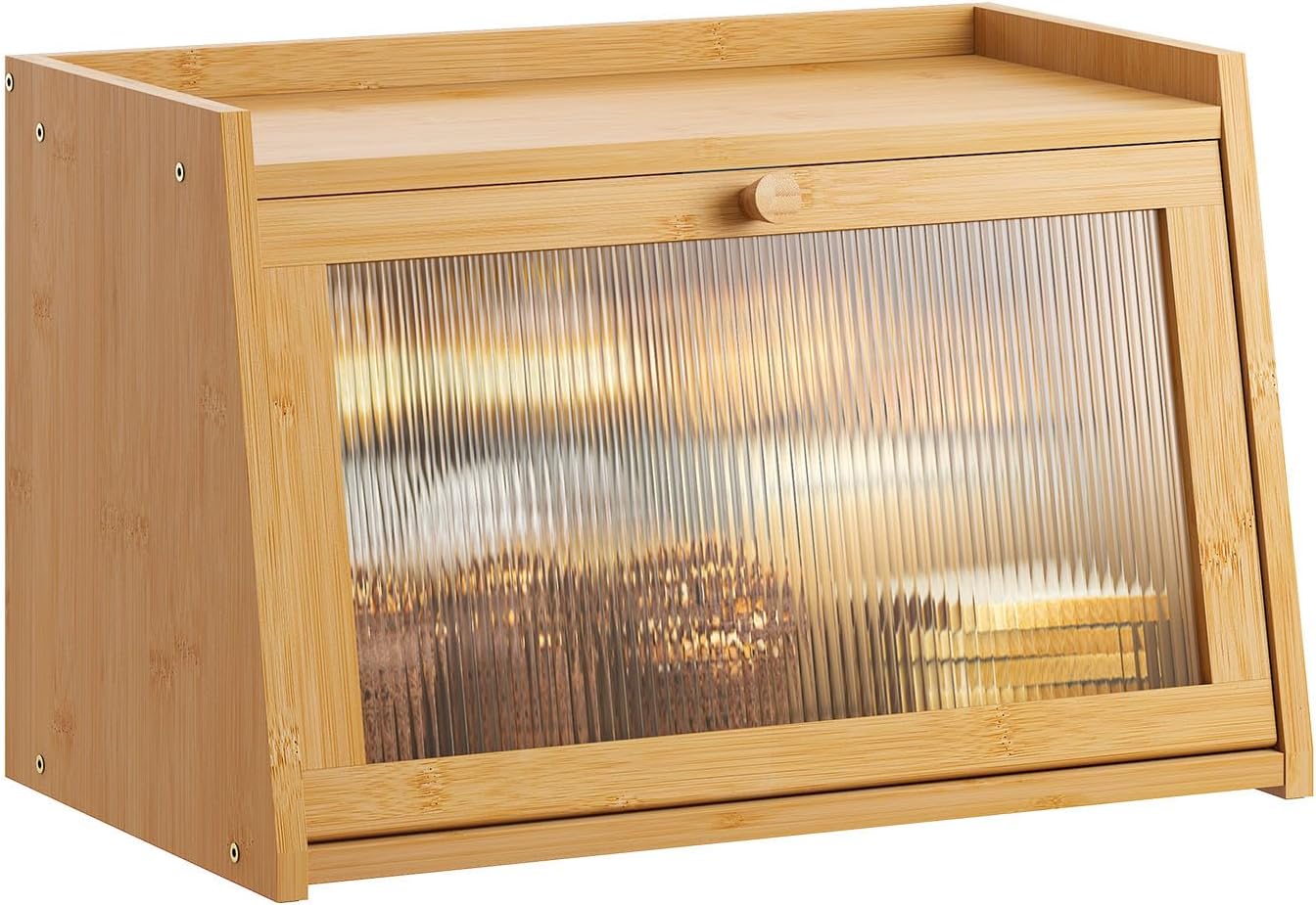 Bamboo Kitchen Bread Box With Acrylic Door