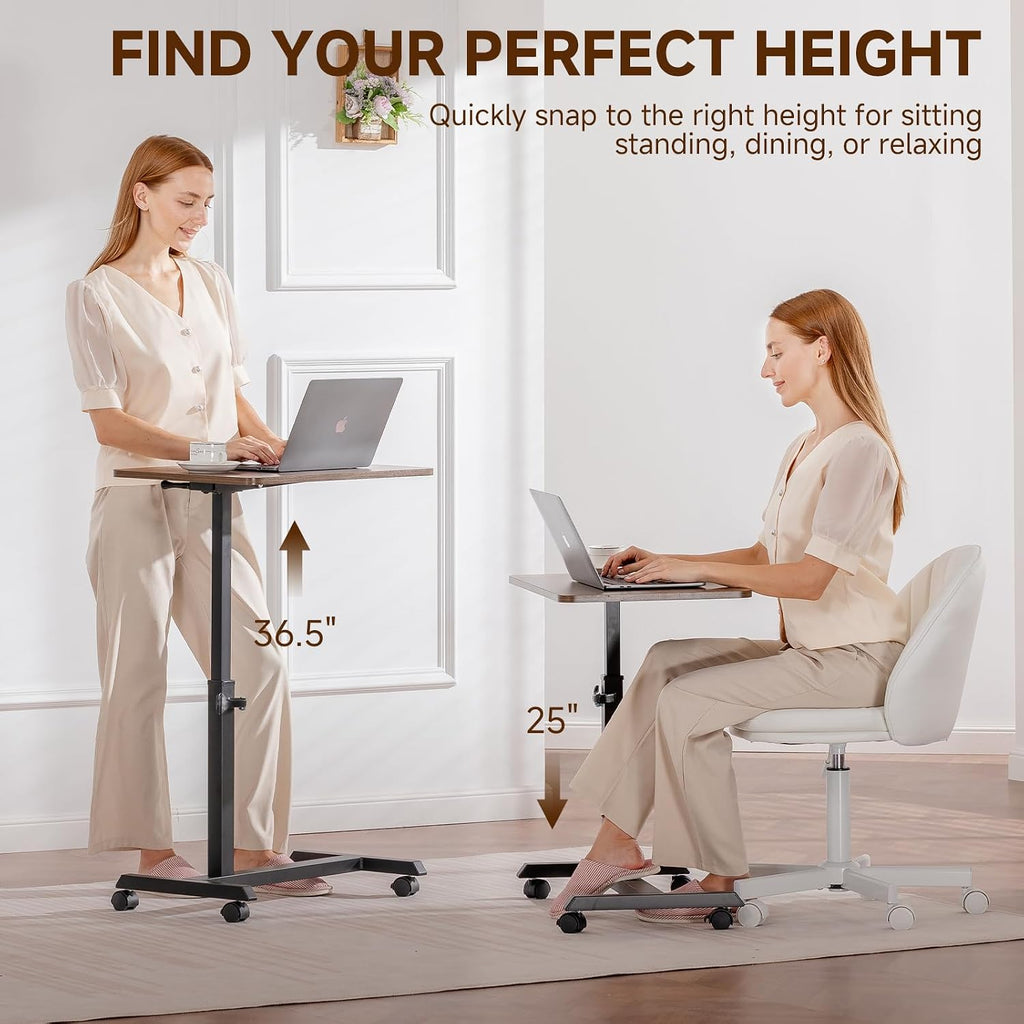 Foldable Height‑Adjustable Rolling Laptop Desk