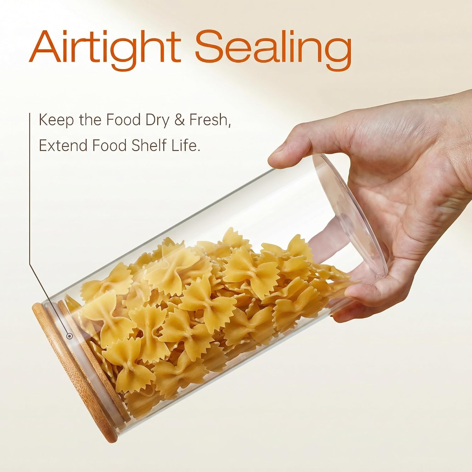 Airtight Glass Jars With Bamboo Lids