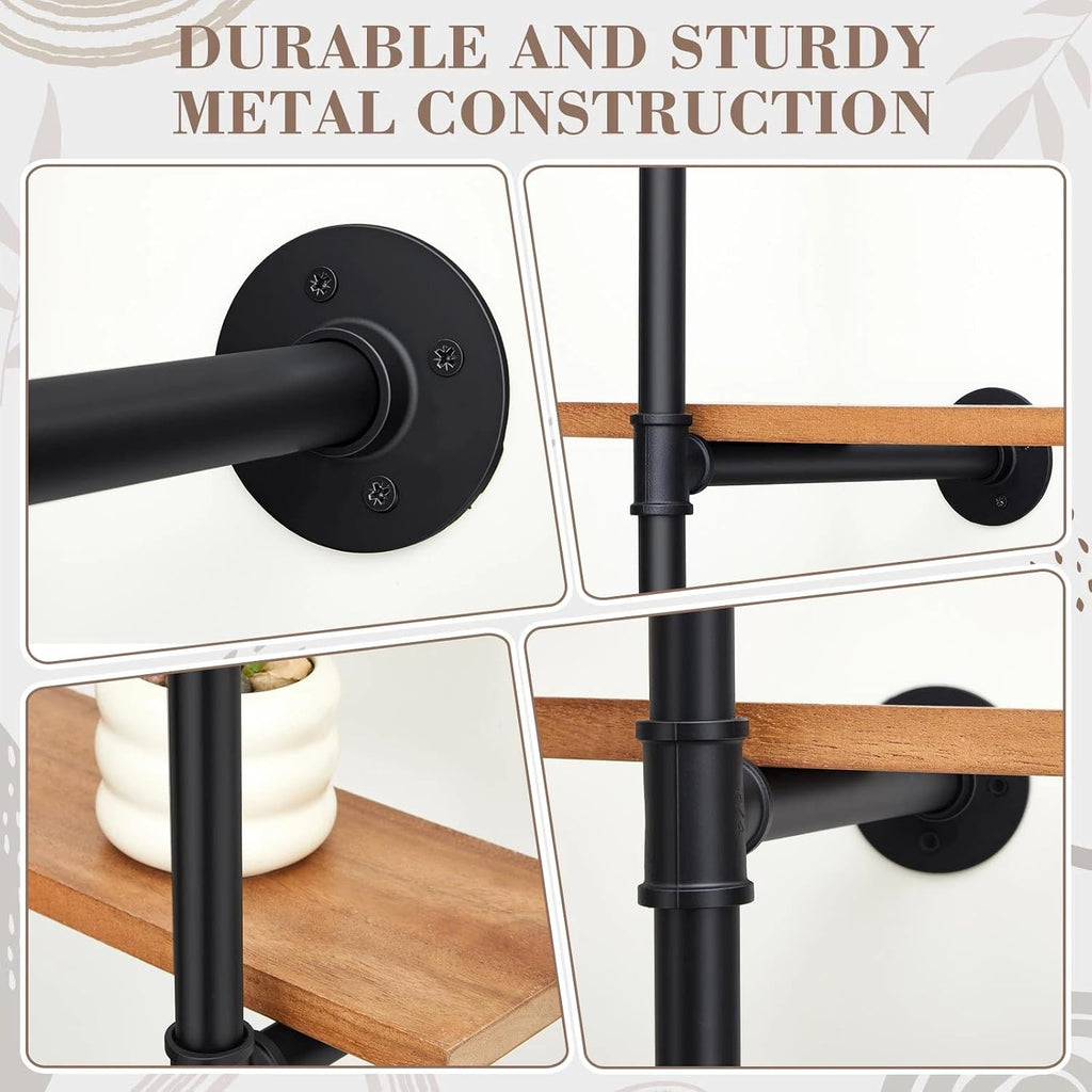 Wall‑Mount Industrial Pipe Hanging Shelves