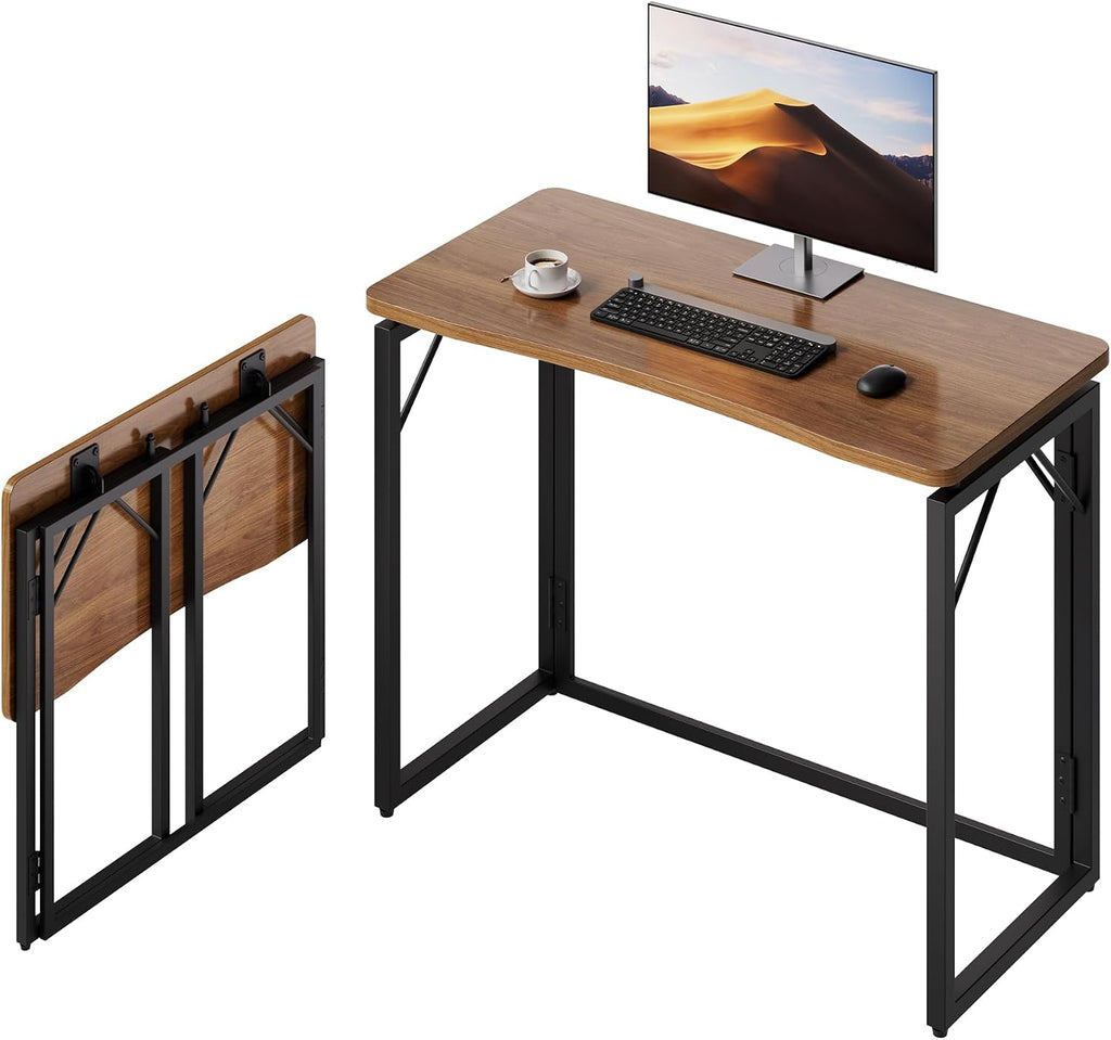 Wooden No‑Assembly Small Folding Desk