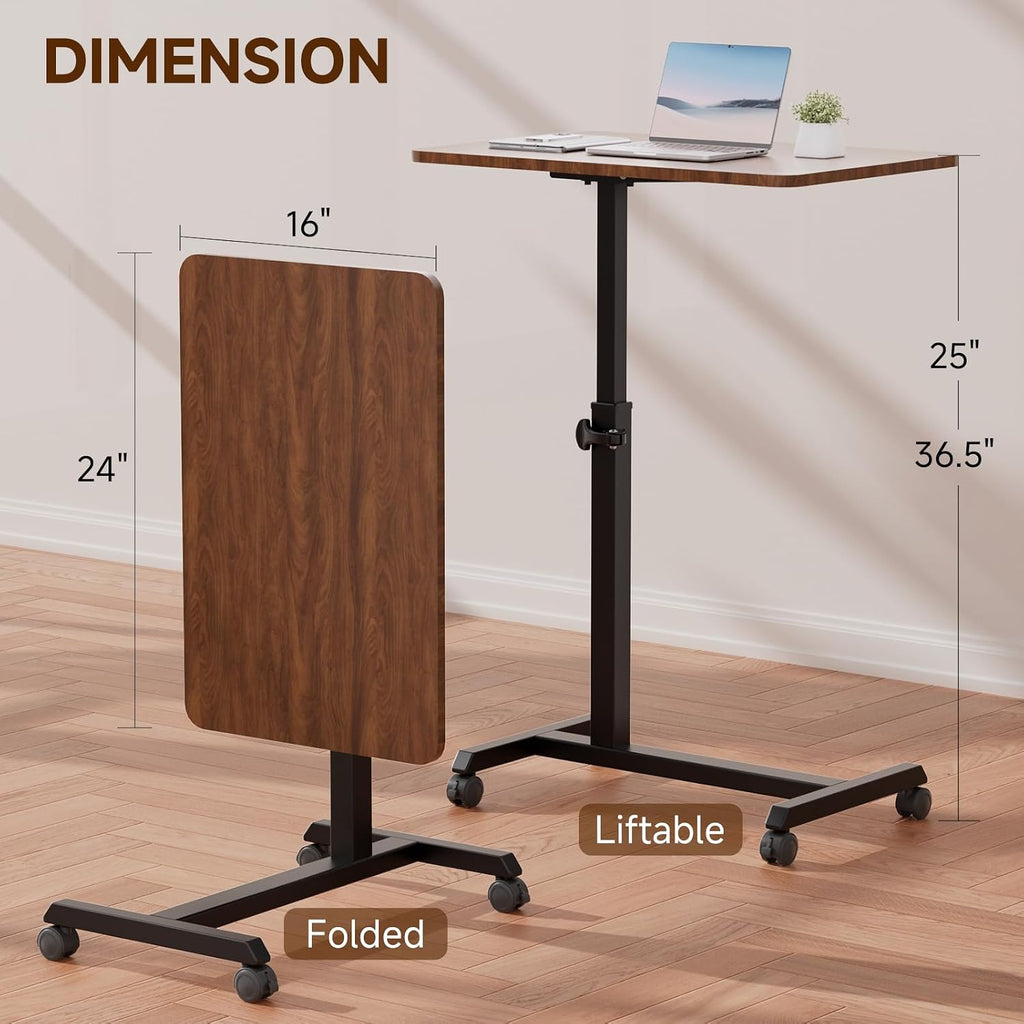 Foldable Height‑Adjustable Rolling Laptop Desk