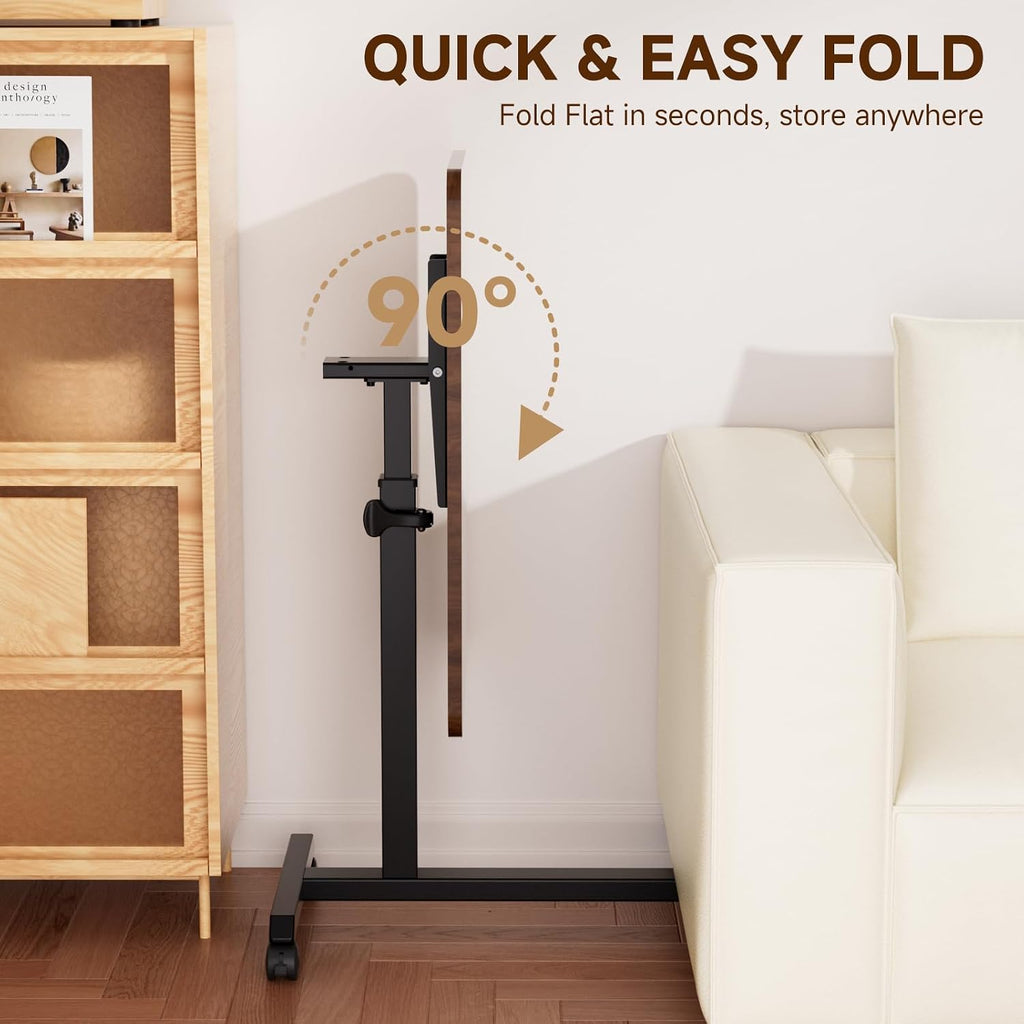 Foldable Height‑Adjustable Rolling Laptop Desk