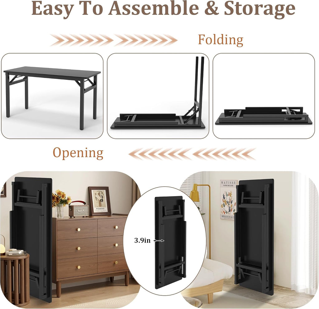 Foldable Computer Desk With Storage Shelf
