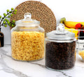 Clear Glass Storage Jar Set With Lids