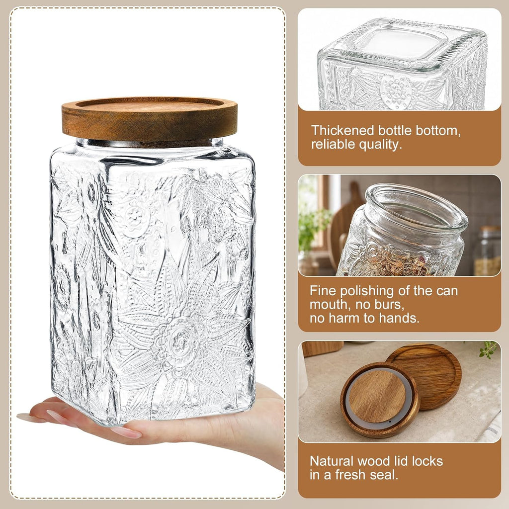 Vintage Airtight Glass Food Storage Jar Set