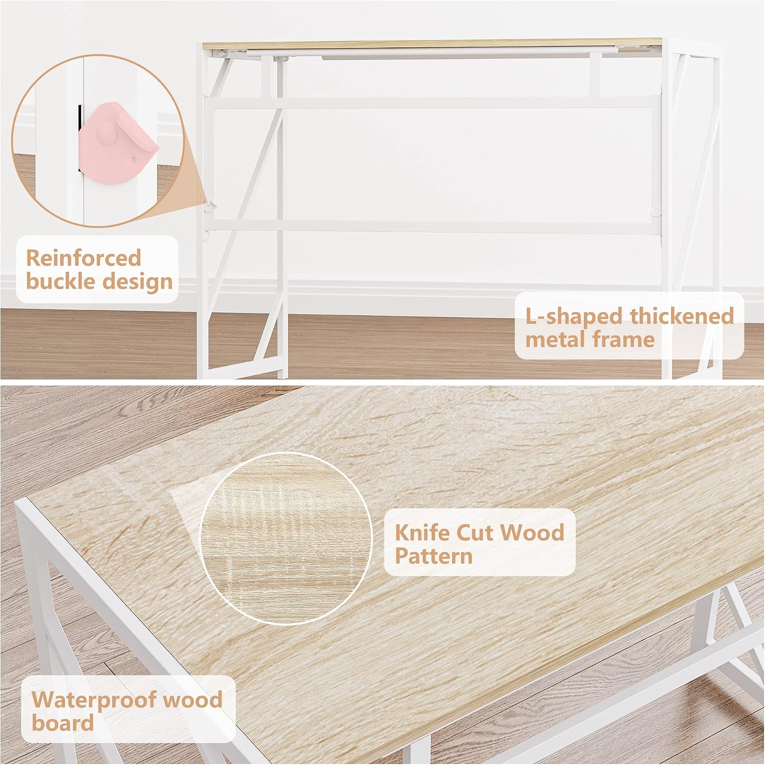 No‑Assembly Foldable Home Office Desk