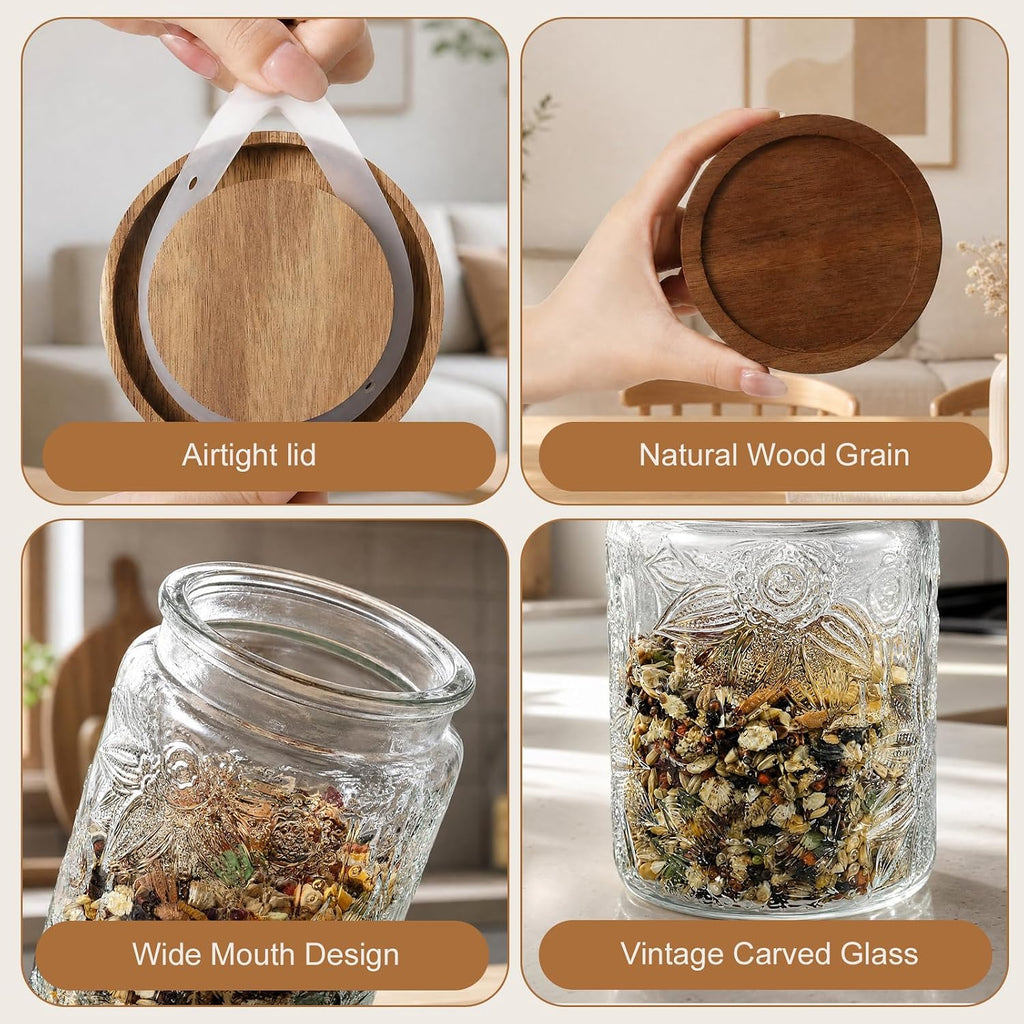 Vintage Airtight Glass Food Storage Jar Set