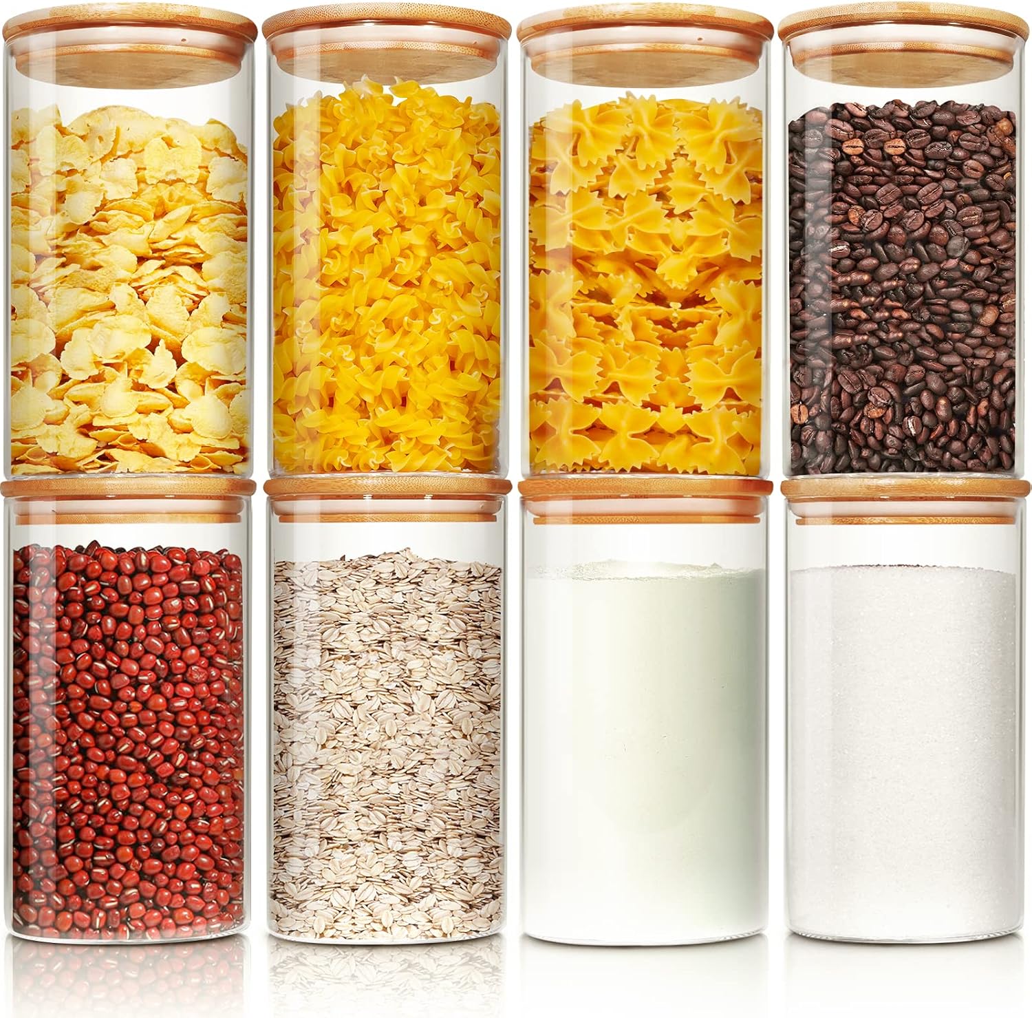 Airtight Glass Jars With Bamboo Lids