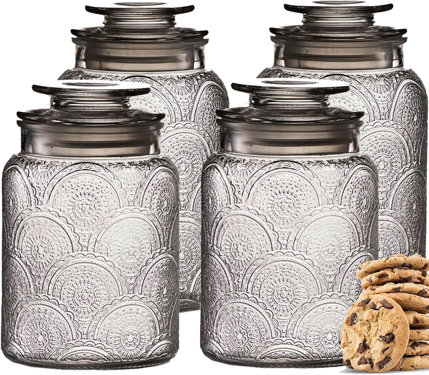 Vintage Airtight Glass Kitchen Canister Set