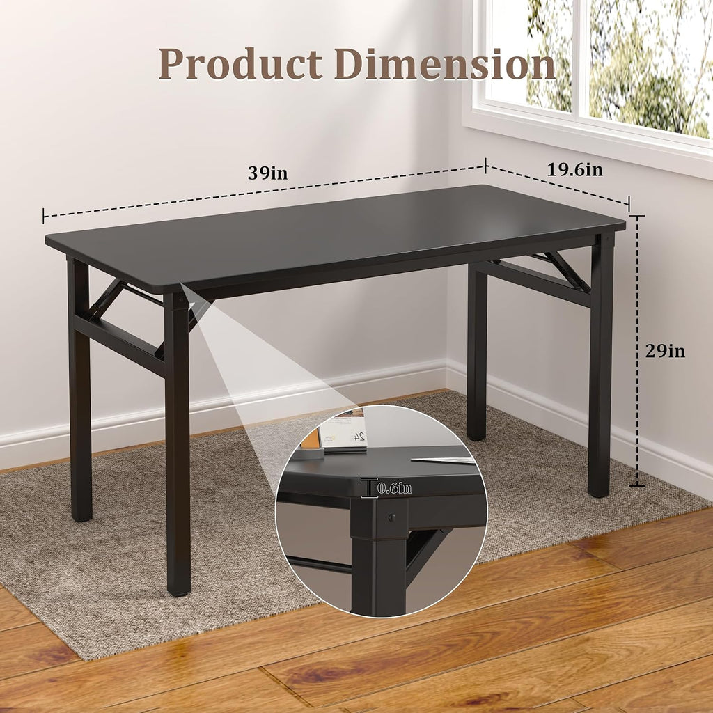 Foldable Computer Desk With Storage Shelf