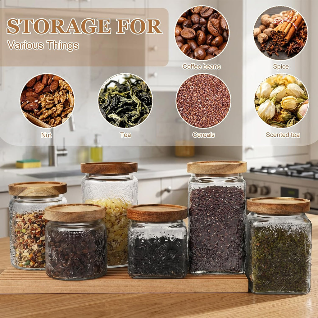 Vintage Airtight Glass Food Storage Jar Set