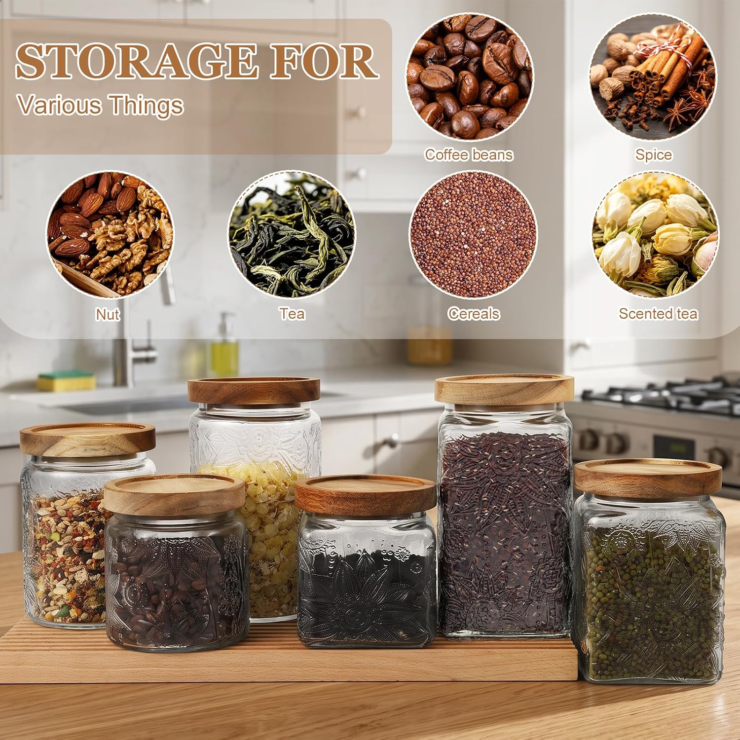 Vintage Airtight Glass Food Storage Jar Set