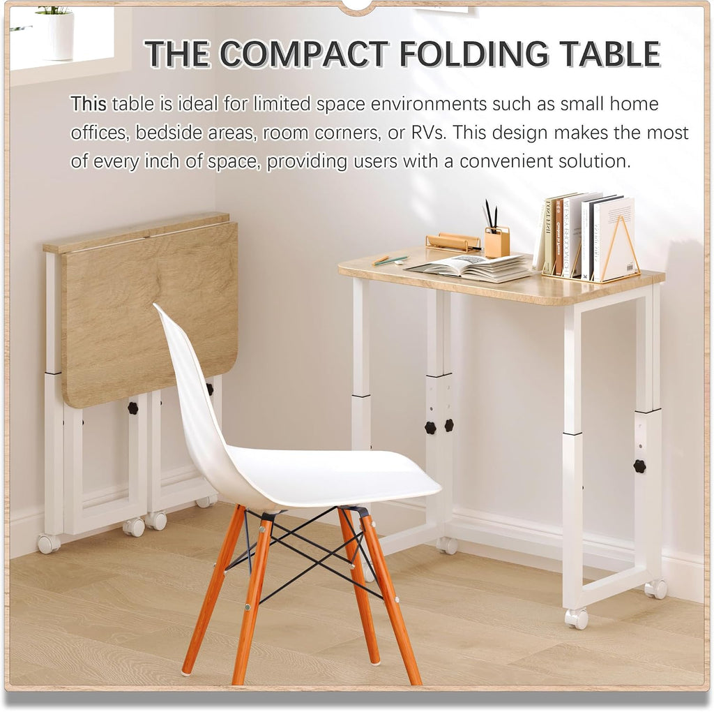 Height‑Adjustable Rolling Foldable Desk