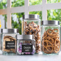 Square Airtight Glass Kitchen Storage Canisters