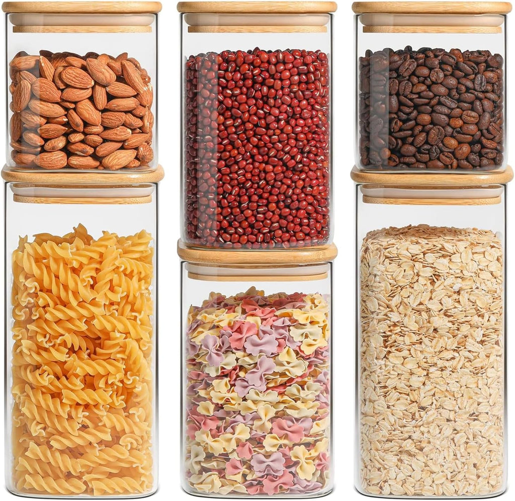 Square Glass Pantry Storage Container Set