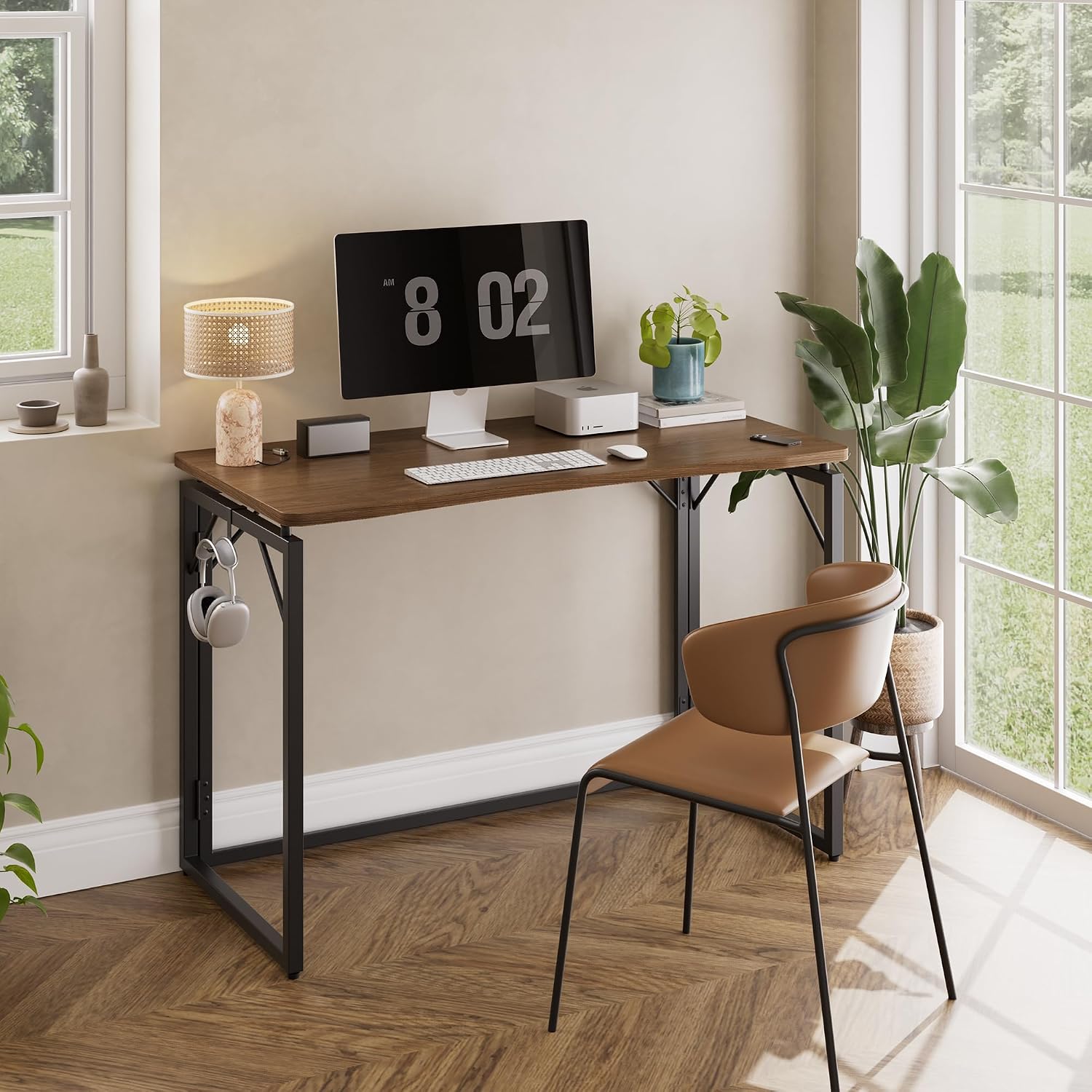Wooden No‑Assembly Small Folding Desk