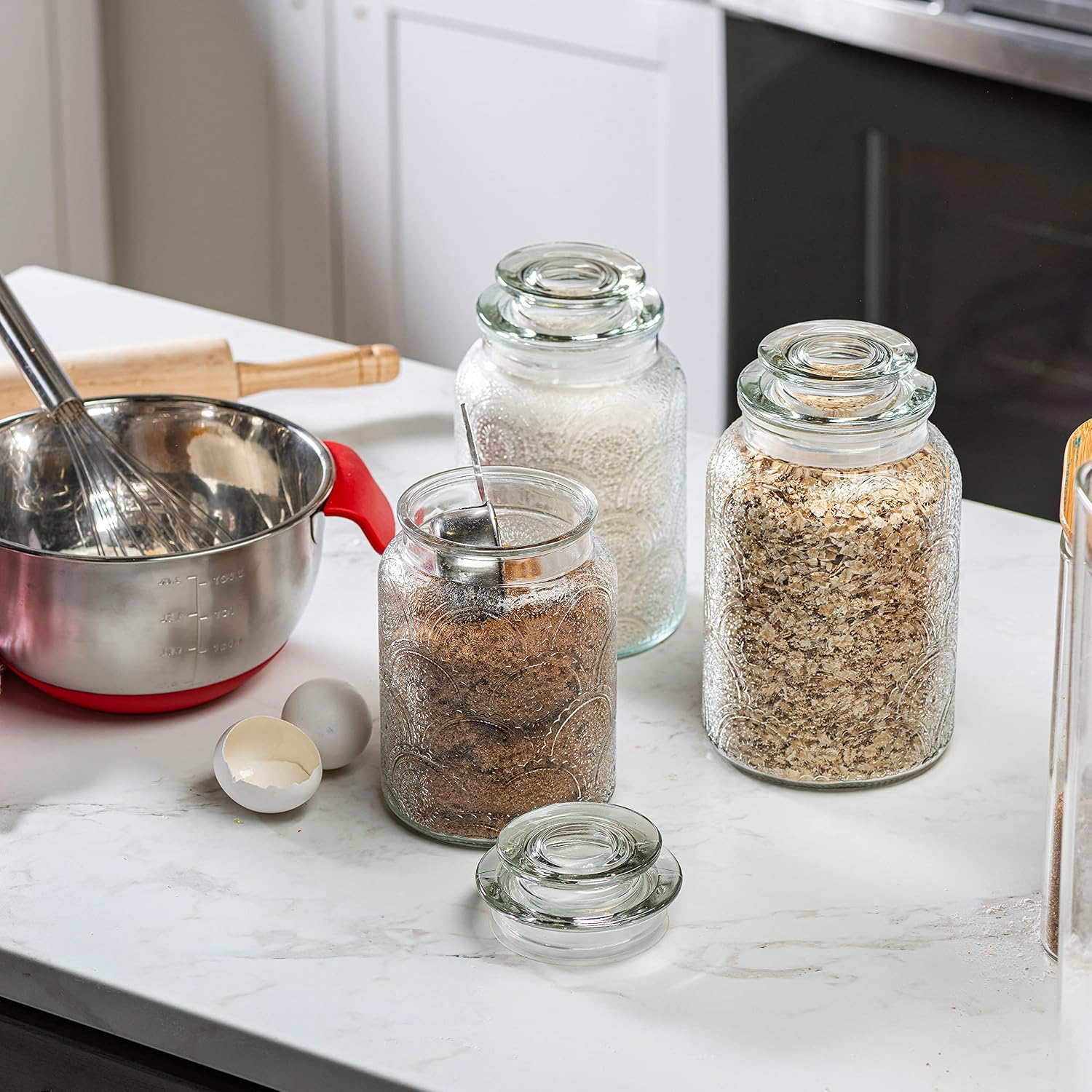 Vintage Airtight Glass Kitchen Canister Set