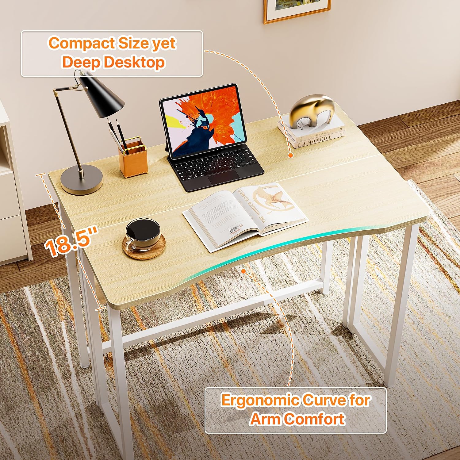 Foldable Computer Desk With Storage Shelf